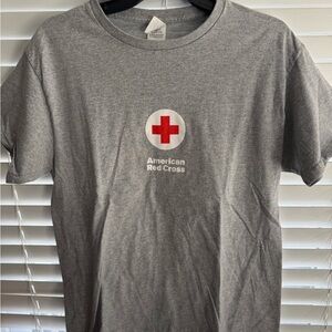 Hanes Gray Tee with Red Cross Logo